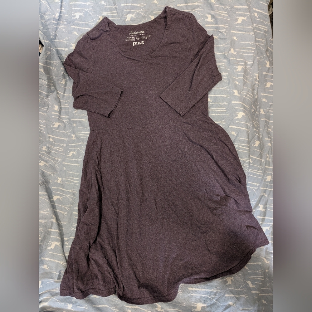 Like New PACT 2XL Dusky Purple Fit and Flare Dress